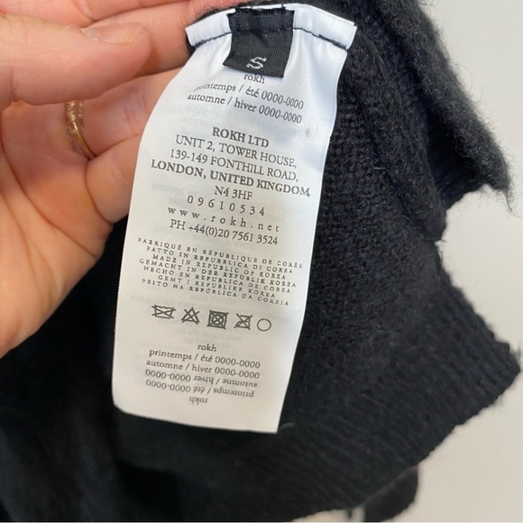 ROKH Double Tie Front Sweater in black size small - Picture 10 of 13